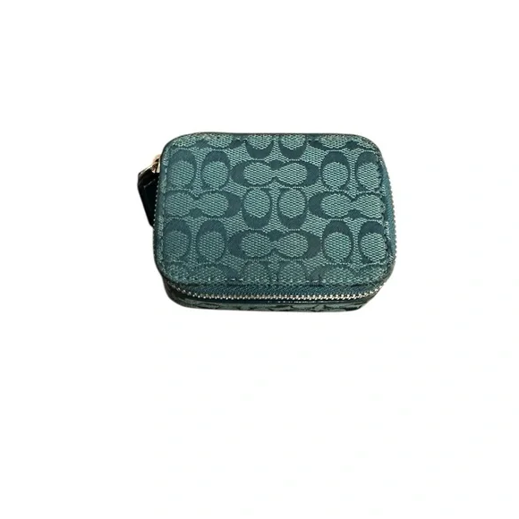 Coach Signature Teal Mini Medicine Travel Case - Picture 8 of 14